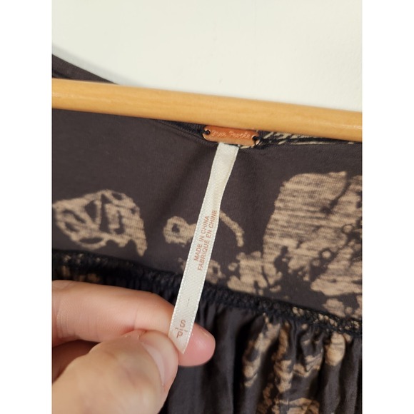 Free People Fiona Top Floral Bow Tie Blouse Womens Small‎ - Picture 4 of 6